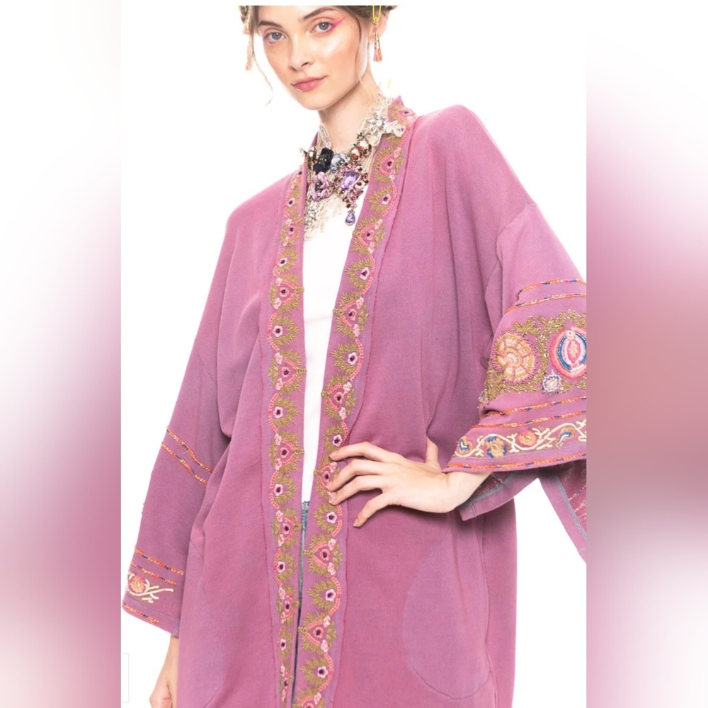 NWT ARATTA JULIETTE EMBELLISHED FRENCH TERRY KIMONO JACKET